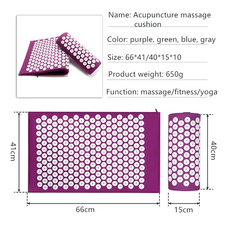 Acupressure Mat Set - Massageador tapete de yoga almofada acupressão