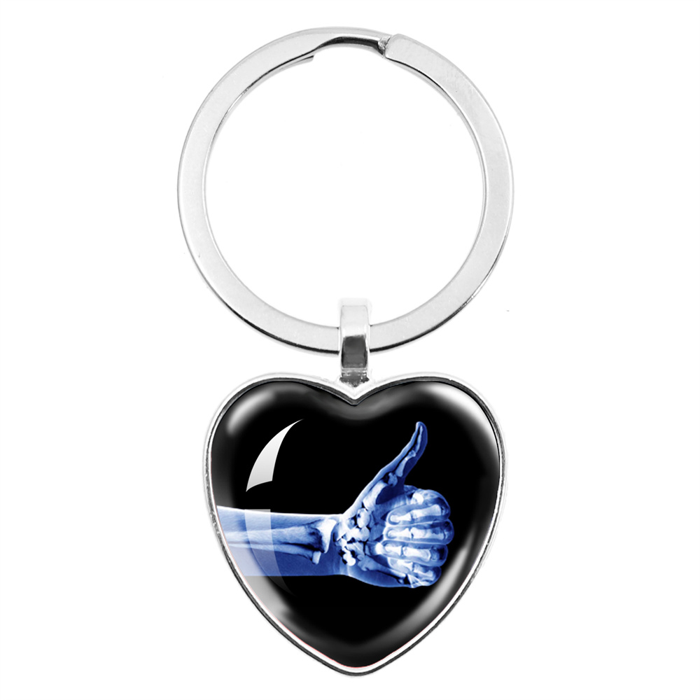Xbody Health & Wellness - X-Ray Film Peach Coração Keychain, Imagem