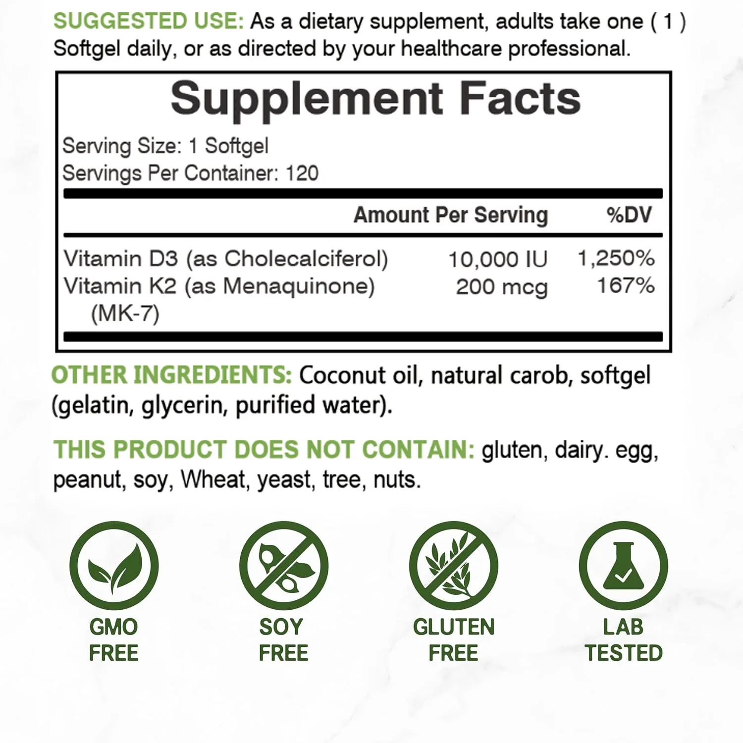 Vitamina D3 10.000 UI + K2 MK7 - Health Wellness & Nutrition Center Llc avaliação e preço