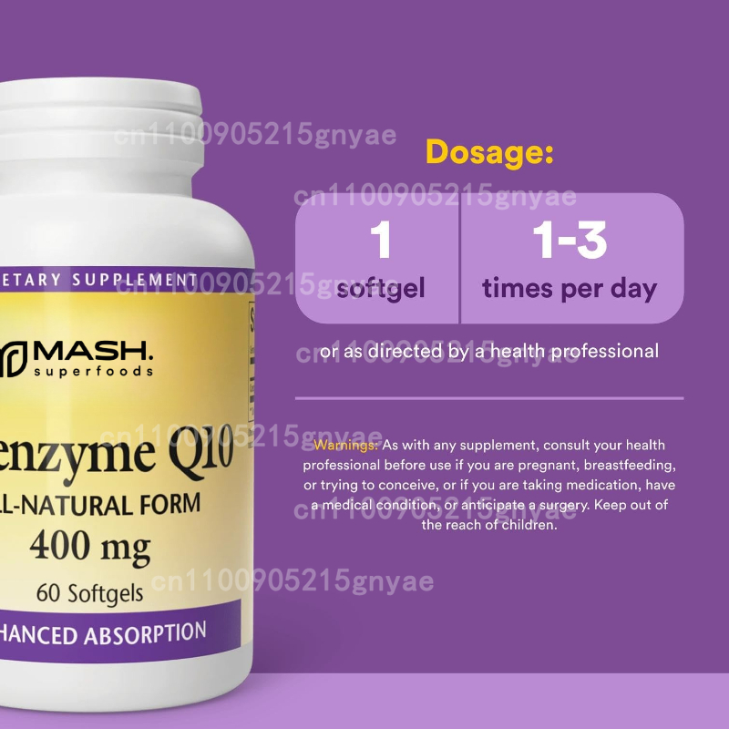120 cápsulas de coenzima q10 d - Health Wellness Food avaliação e preço